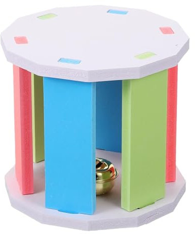 # Hamster-Kauspielzeug, Zubehör, Glockenroller, Zähne, Spielzeug für Kaninchen, Hamsterrad, Käfig, stumm, Laufrad, kleines Spielspielzeug (Beige, Einheitsgröße)
