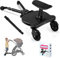 JoyCushy Patin Carro Bebe Universal con Asiento,Buggy Board para niños,Diseño estable de dos ruedas, con correa de suspensión, Accesorio para cochecito para niños de 2 a 6 años (25 kg),negro