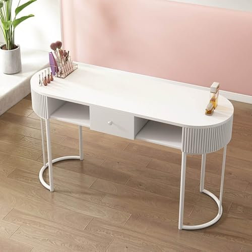 XFQZJG Nail Tech Desk Artist Hand Manicure Table, Professional Modern Nail Beauty Workstation Wooden Salon Spa Nail Desk with Drawers and 3 Layers Storage Cabinet,home Beauty Salon Equipment