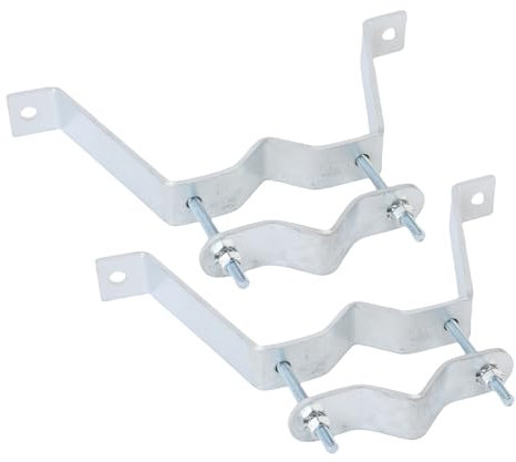 Zerodis 2Pcs Heavy Duty TV Antenna Mast Brackets, Galvanized Steel Adjustable Wall Mount Antenna Mast Clamps For TV Antenna Masts, Flag Poles, Chimneys, Pipes, Most Poles