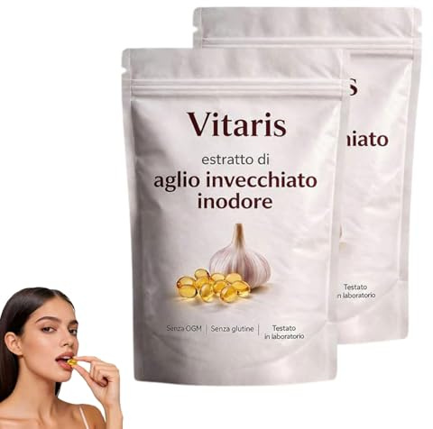 Vitaris Aglio Invecchiato 24 Mesi -300 Conteggio, Aglio Invecchiato 24 Mesi, Ingredienti Naturali, Per Uomini E Donne