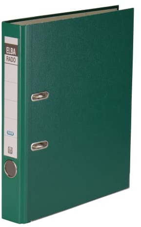 Elba Ordner A4, rado brillant, schmal, veredeltes Papier, grün, 1 Stück