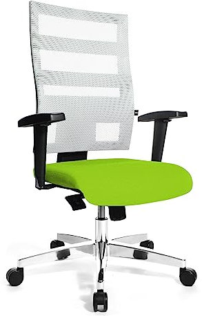 Topstar X-Pander 959TT353, Bürostuhl, Schreibtischstuhl, inkl. höhenverstellbare Armlehnen, Netzbezug, Bezugsstoff, apfelgrün/weiß