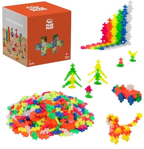 Geniales Konstruktionsspielzeug, Open Play Neon, Bausteine-Set, 600 Teile