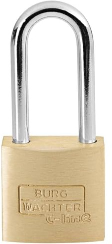 Burg-Wächter Vorhängeschloss, 3,5 mm Bügelstärke, Hoher Bügel, 2 Schlüssel, C-Line 222 HB 20 26 SB