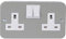 Schneider Electric GMC132SS - Caja de prueba doble (13 A, metal), color gris con inserto blanco