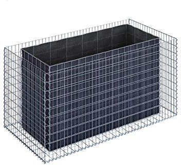 Gabiona - Gabionen-Hochbeet LxHxT: 200 x 100 x 100 cm - Verzinkte Steingabione als Pflanzkorb für den Garten - Maschenweite 5x10 cm