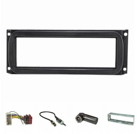 tomzz Audio 2407-004 Radioblende Set kompatibel mit Chrysler Neon PT Cruiser Jeep Wrangler Grand Cherokee mit Radioadapter ISO Antennenadapter DIN ISO Einbauschacht