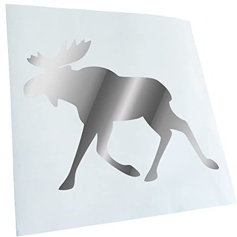 Kiwistar - Autoaufkleber - Chrom - 13x10cm Elch/Schweden - Heckscheibe Auto Aufkleber wetterfest für Kfz LKW Mofa Truck - Sticker außen selbstklebend Tuning Zubehör für Fenster Fahrzeug Scheibe