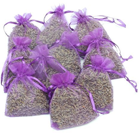 Quercus Lavender Filled Bags (7x9cm) Insect and Moth Repellent for Clothes, Drawers, Wardrobes, Shoes, Travel, Sleep, Exams and Cars (10 Pack)