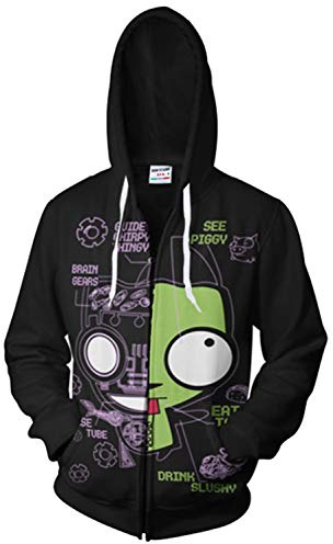 COSMOVIE Anime Herren Hoodies Cosplay Jacke Erwachsene Casual Kapuze Reißverschluss Sweatshirt Mantel, Farbe: 2, Medium