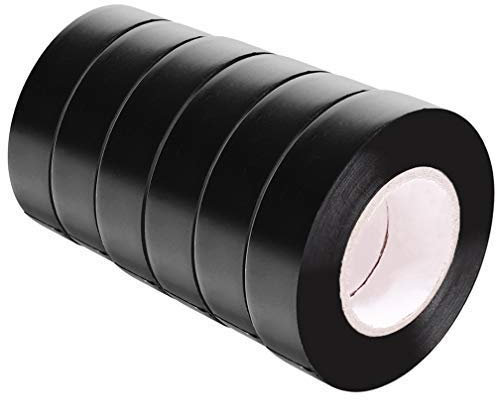 ALBOYI Isolierband Schwarz 6 Rollen, 15mm x 15m Elektro-Isolierband Selbstklebendes, PVC Isolierband für Isolieren, Reparieren, Bündeln von Kabeln