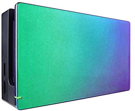 eXtremeRate Carcasa para Nintendo Switch Dock - Funda Protectora Personalizada de Reemplazo para Nintendo Aceesorios, No Incluye Dock (De Violeta a Verde)