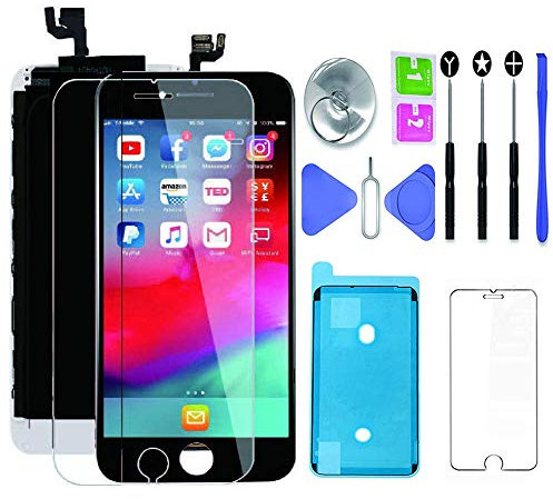 SNIDII Compatible with iPhone 8 Plus Screen Replacement Black, LCD Display Digitizer Touch Screen with Repair Tool kit and Screen Protector, Waterproof Frame Compatible with A1864, A1897, A1898