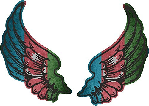 Akachafactory Sticker Aufkleber Flugel Motorrad Biker Flagge Fahne AZ aserbaidschan