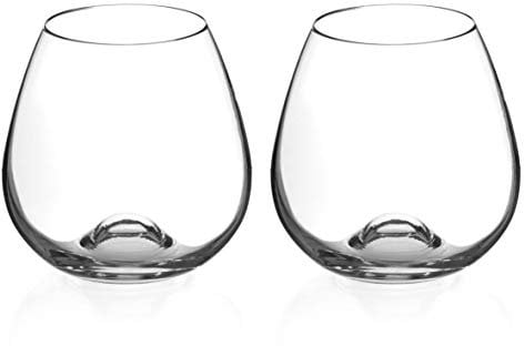 DIAMANTE Lot de 2 verres à vin sans pied Auris - Verres à vin en cristal non décorés - Sans pied