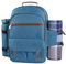 Sunflora Picknick Rucksack Set 4 Personen mit Isoliertem Kühlung und Decke, Picknickkorb 4 Personen für Camping Outdoor (Hellblau)