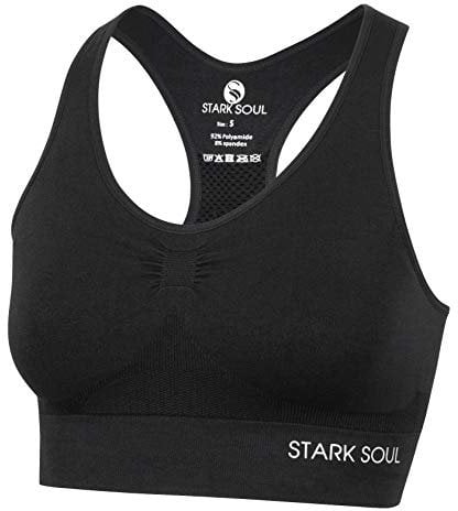 STARK SOUL Bra Light Support - Sport BH doppellagig für Damen - schwarz - Größe L