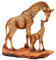 TRI Deko-Giraffen, Dekofigur, Tierfigur, exotische Tierwelt, Giraffenfamilie, Deko Afrika, Struktur in Holzoptik, Natur, Dekoration, Kunststein, braun