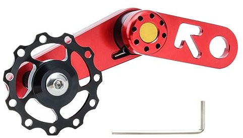 MEROURII Tendeur de Chaîne Vélo,Tendeur de Chaîne Vélo À Vitesse Unique en Alliage d'Aluminium Outil de Chaîne Vélo Guide Dérailleur Arrière de Vélo