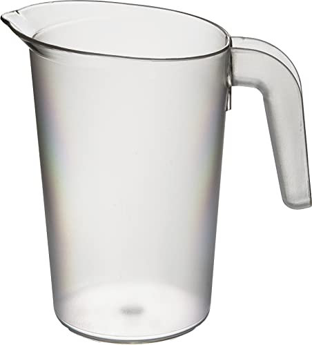Roltex 1L Frosted Jug Drinks Pitcher Reusable Polycarbonate Plastic Virtually Unbreakable (Clear)