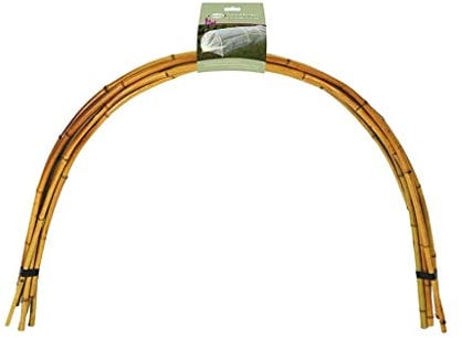 Muddy Hands Pack of 6 - Natural Eco-Friendly Bamboo Grow Tunnel Hoops - Garden Plant Support Stakes for Fabric, Net, Fleece or Poly Covers