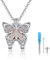 PRAYMOS Schmetterling Urne Halskette für Asche 925 Sterling Silber Urne Anhänger Kette Asche Andenken Memorial Cremation Medaillon für Damen