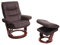 MCA Relaxsessel HWC-J42, Fernsehsessel TV-Sessel Hocker, Stoff - schwarz-braun Wildleder-Imitat, Gestell Walnuss-Optik
