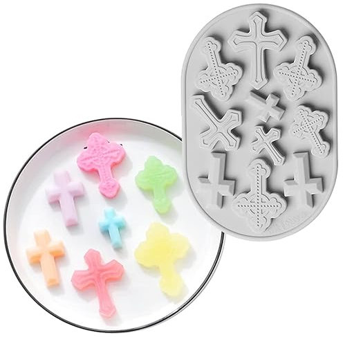 Kreuze Motiv-Silikonform für Eiswürfel & Backen - 10 Figuren - Halloween, Karneval & Motto-Party