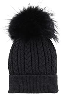 QUEEN HELENA Bommelmütze für Damen CP03 Nero, One Size