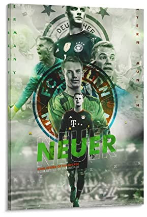 Enartly Leinwand Druck Poster Manuel Neuer FC Bayern München Poster Dekoration Wohnzimmer Schlafzimmer Malerei 30x50cm Kein Rahmen