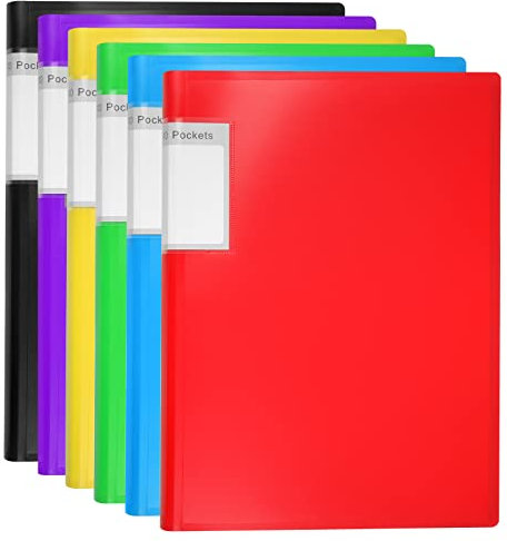 A4 Display Book Display Folder with Plastic Sleeves Presentation Folders Project Folder- 40 Pocket (6 Colours)