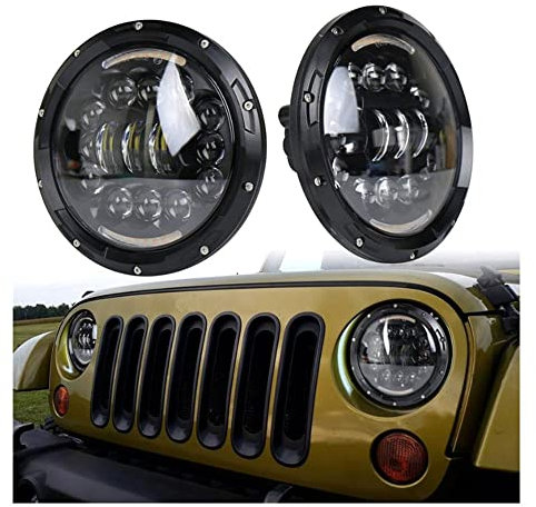 BATLAM 7 Zoll Scheinwerfer 6D Fernlicht 180W Abblendlicht Weiß Bernstein 12V Für Jeep Wrangler Hummer Lada Niva 2 Stück