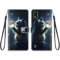 KARTXITAI Funda Compatible con ZTE Blade A51,PU Carcasa Libro con Tapa magnético Flip Case en Cuero Antigolpes Cover con Dibujos Ranura Tarjeta Soporte Cartera-Moon Cat,Sky,Star