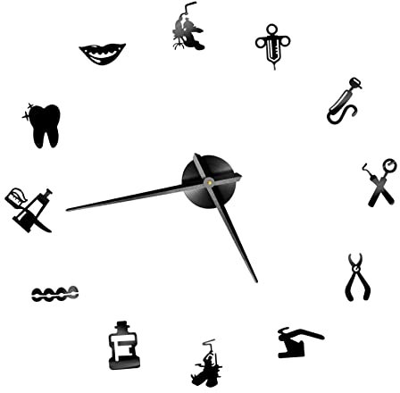 Artibetter Acryl Wanduhr Spiegelleiste DIY Werkzeuge Schwarz Dekor Selbstgemachte Aufkleber Rahmenlos Hängende Uhr Einzigartige Wanduhr Metall Schwarz Acryl Dekorative Wanduhr Moderne DIY
