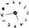 Artibetter Acryl Wanduhr Spiegelleiste DIY Werkzeuge Schwarz Dekor Selbstgemachte Aufkleber Rahmenlos Hängende Uhr Einzigartige Wanduhr Metall Schwarz Acryl Dekorative Wanduhr Moderne DIY