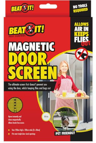 Ditzy Doll Moustiquaire magnétique blanche pour porte - Moustiquaire avec fermeture en maille
