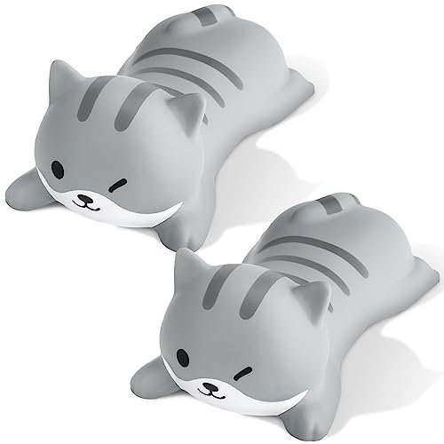 Kanayu 2 reposamuñecas de ratón, lindas almohadillas para reposamuñecas de animales kawaii con forma de almohada para mascotas, reposamuñecas de espuma antideslizante, accesorios de escritorio para