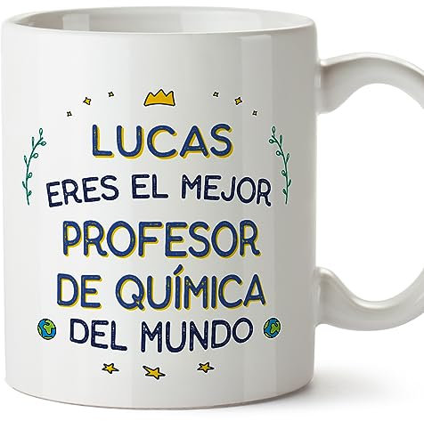 MUGFFINS Tazas Personalizadas para PROFESOR DE QUÍMICA hombre - En Español - Mejor del Mundo - 11 oz / 330 ml - Regalo Personalizable original y divertido