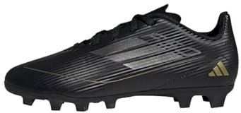 adidas F50 Club Football Boots Flexible Ground, Scarpe da Calcio Unisex-Adulto, Core Black/Iron Metallic/Gold, 37 1/3 EU