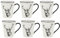 Vaisselle Cerf en porcelaine blanche et noire (lot de 6) Tasse