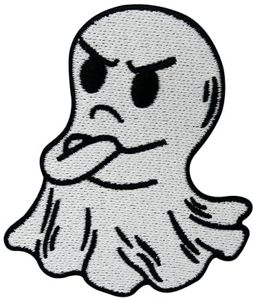 Finally Home Iron-On Patch – Angry Ghost | Halloween Patches, Little Ghost Iron-On Patch, White Ghost Iron-on, Cute Vampire Patch
