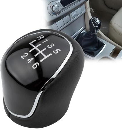 Xinlon Pomo Palanca de Cambios 6 Velocidades, Funda Cambio Marchas Coche, Pomo de la Palanca de Cambio Manual Accesorios de Palanca de Cambio de Perilla Negro
