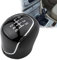 Xinlon Auto Schaltknauf Schalthebel, Universal Schwarzer Schalthebel, 6 Gang Handschaltung Automotive Schaltknauf Shifter Lever mit Griff aus PU-Leder, für Auto Zubehör
