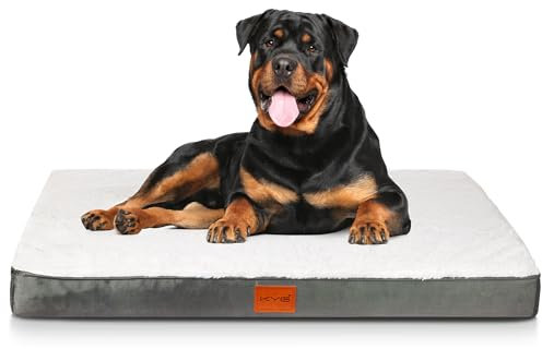 KYG Orthopädisches Hundebett Grosse Hunde Hundekissen Waschbar Hundematte für große, mittelgroße Hunde Flauschig Hundematratze, L, 90x60x8cm