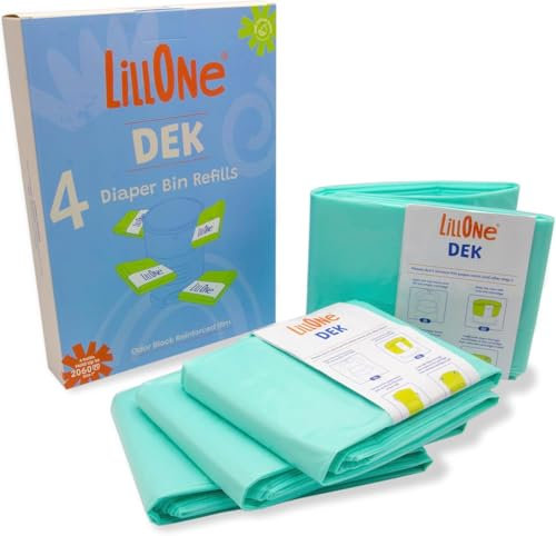 Bolsas de Recambio LillOne Compatibles con Papeleras de Pañales Korbell Classic de 16 Litros y Litter Champ - Paquete de 4 Recambios Papelera para Pañales