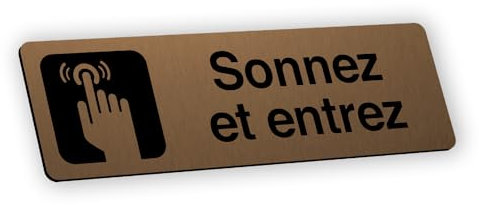 Delta-SIGNALETIC.COM Graviertes selbstklebendes Namensschild Ring und Eingabe im Bronzeformat 12x3,7 cm