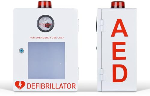 STMKB AED-Safe, AED-Defibrillator-Erste-Hilfe-Schrank Mit Schlüssel Und Alarm, Geeignet Für Alle AEDs, Für Büros, Pflegeheime, Öffentliche Plätze