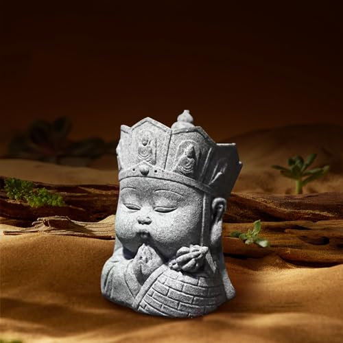 VGUEMVGW Aquarium-Dekoration, blauer Sand und Stein, Aquarium-Dekoration, Kunststoff, Aquarium-Dekoration für Aquarium-Landschaft (Tang Mönch)