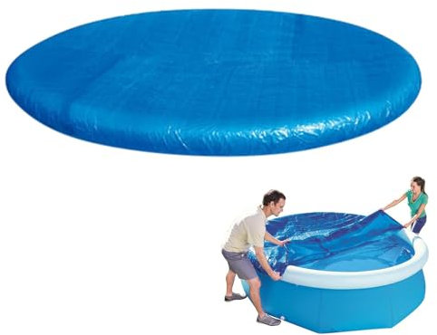 Ø 305 CM Bâche pour Piscine, Bâche Imperméable Résistante Double Couche, Couverture Solaire Amovible pour Piscine Facile À Installer Et À Enlever, Bâche 4 Saisons pour Piscine Hors Sol